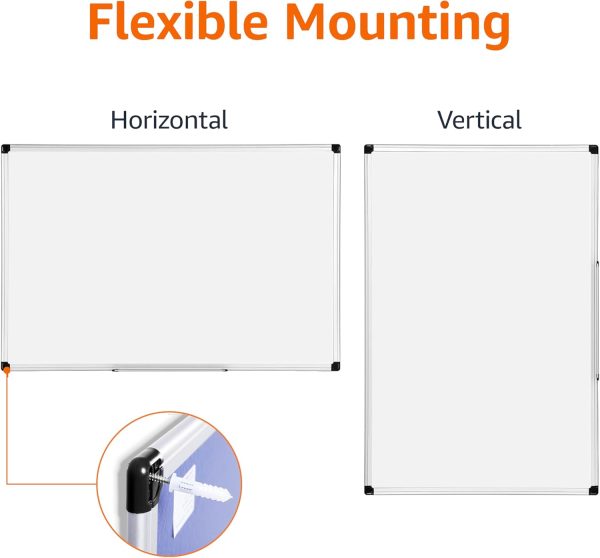 Magnetic Dry Erase Whiteboard, 36 x 24-Inch, Aluminum Frame, Silver/White - Image 3